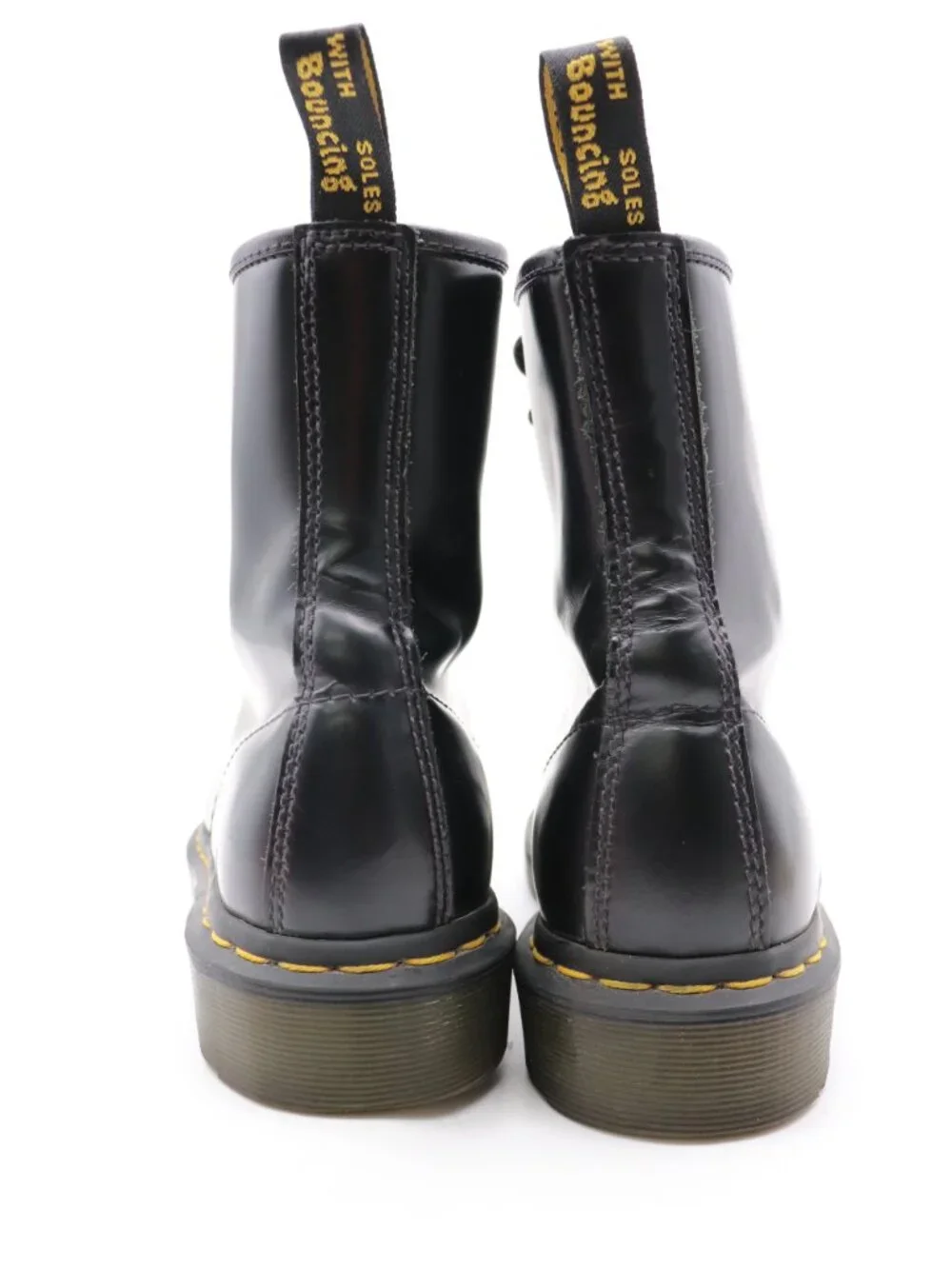 Doc Dr. Martens 11821 Men's 7 Women's 8 Black Leather Combat Boots Lace-Up